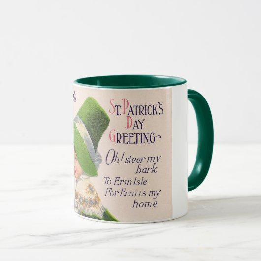 St. Patrick's Day Girl, Vintag Tasse (VorderseiteRechts)