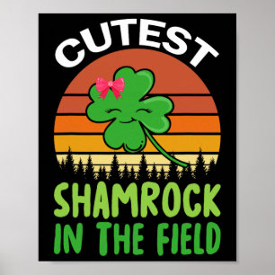 St Patricks Day Girls Kleinkind Niedliches Kleebla Poster