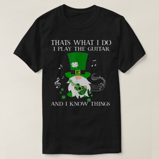 St Patricks Day Gitarre für Männer Frauenmusik Fun T-Shirt (Design vorne)