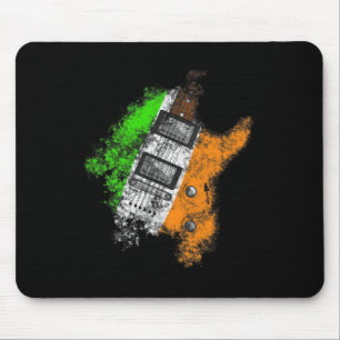 St Patricks Day Gitarre Irische Flagge E-Gitarre Mousepad