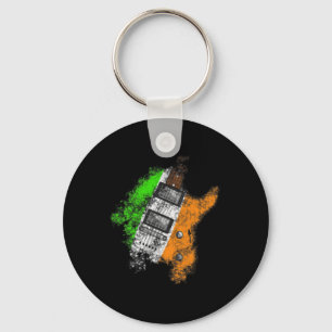 St Patricks Day Gitarre Irische Flagge E-Gitarre Schlüsselanhänger
