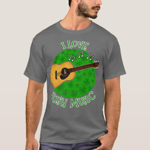 St Patricks Day Gitarrist Ich liebe irische Musik T-Shirt