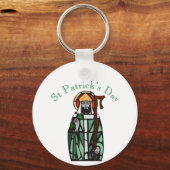 St Patricks Day - Glasfensterdesign Schlüsselanhänger (Rückseite)