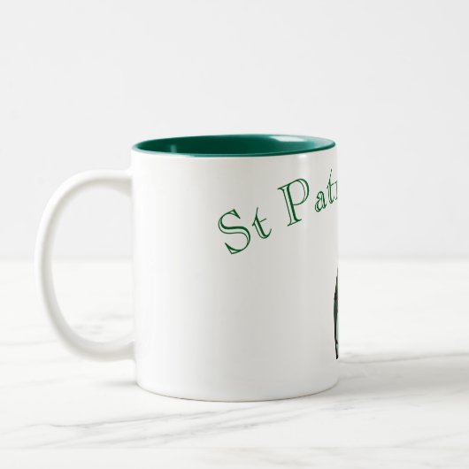 St Patricks Day - Glasfensterdesign Zweifarbige Tasse (Links)
