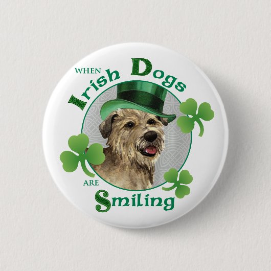 St. Patrick's Day Glen of Imaal Terrier Button (Vorderseite)