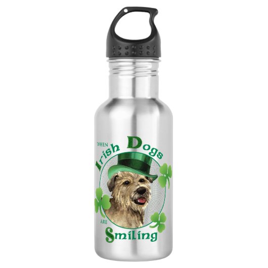 St. Patrick's Day Glen of Imaal Terrier Edelstahlflasche (Vorderseite)