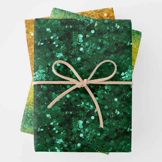 St. Patrick's Day Glitzer Geschenkpapier Set (Beispiel)