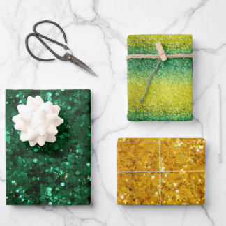 St. Patrick's Day Glitzer Geschenkpapier Set