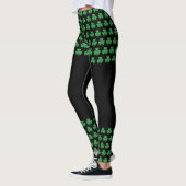 St. Patrick's Day Glitzer Kleeblatt Cutout Leggings (Links)