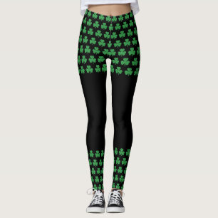St. Patrick's Day Glitzer Kleeblatt Cutout Leggings