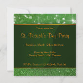 St. Patrick's Day Glitzer Kleeblatt Einladung (Rückseite)