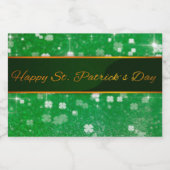 St. Patrick's Day Glitzer Kleeblatt Lebensmitteletikett (Einzelnes Label)