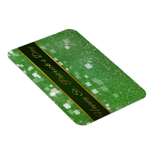 St. Patrick's Day Glitzer Kleeblatt Magnet (Rechte Seite)