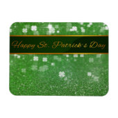 St. Patrick's Day Glitzer Kleeblatt Magnet (Horizontal)