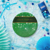 St. Patrick's Day Glitzer Kleeblatt Pappteller (Party)