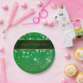 St. Patrick's Day Glitzer Kleeblatt Pappteller (Party)