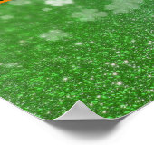 St. Patrick's Day Glitzer Kleeblatt Poster (Ecke)