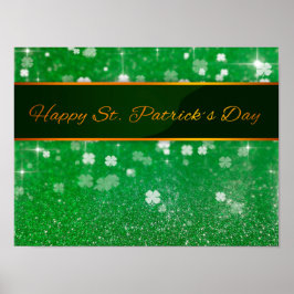 St. Patrick's Day Glitzer Kleeblatt Poster