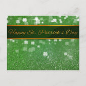 St. Patrick's Day Glitzer Kleeblatt Postkarte (Vorderseite)