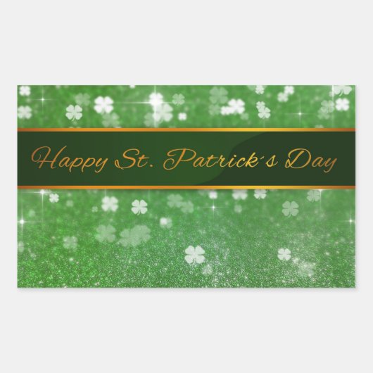St. Patrick's Day Glitzer Kleeblatt Rechteckiger Aufkleber (Vorderseite)