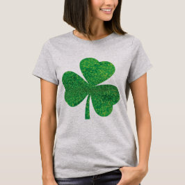St. Patrick's Day Glitzer Kleeblatt T-Shirt - F