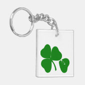 St Patrick's Day - Glück 3+1 = 4 Monogramm Schlüsselanhänger (Vorderseite links)