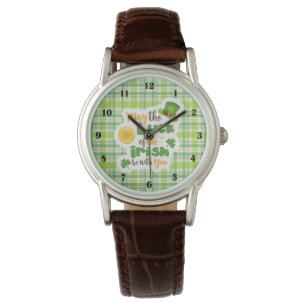St Patricks Day Glück der Iren Karo Armbanduhr