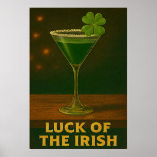St. Patrick's Day Glück der Iren Klee Martini Poster