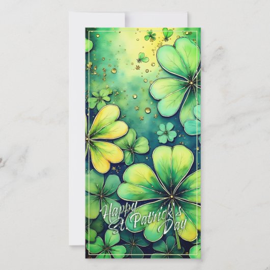 St. Patrick's Day Glück - Wasserfarben Shamrocks � (Vorderseite)