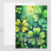 St. Patrick's Day Glück - Wasserfarben Shamrocks � (Vorne/Hinten)