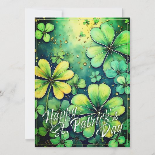 St. Patrick's Day Glück - Wasserfarben Shamrocks � (Vorderseite)