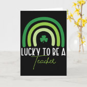 St Patricks Day Glücklich Als Lehrer Zu Sein Regen Karte (Gelbe Blume)