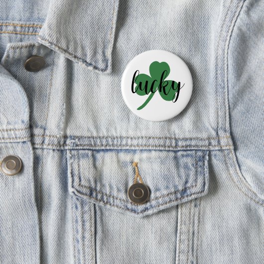St. Patrick's day glücklich, Kleeblatt Button (Beispiel)
