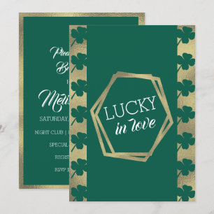 St. Patricks Day Glückliche Hochzeitsdusche Grün G Einladung