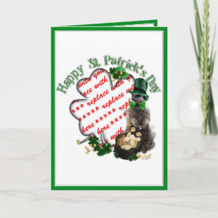 St. Patricks Day Glücklicher Erdmännchen Kleeblatt Karte