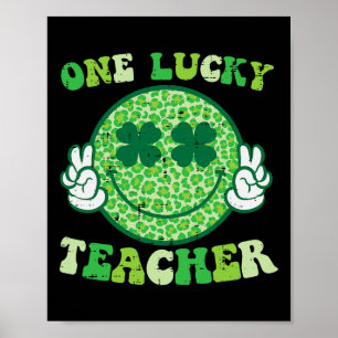 St Patricks Day Glücklicher Lehrer Lächeln Frieden Poster