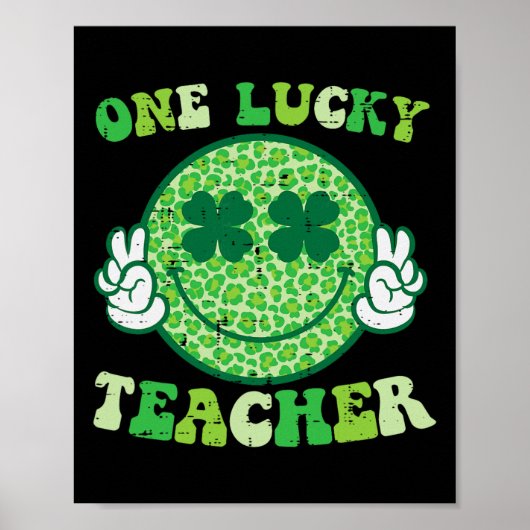 St Patricks Day Glücklicher Lehrer Lächeln Frieden Poster (Vorne)
