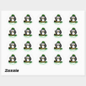 St. Patrick's Day Glücklicher Pinguin Runder Aufkleber (Blatt)