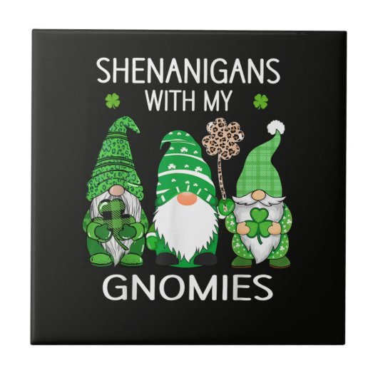 St Patricks Day Glücklicher Shamrock Leopard Fliese (Vorderseite)