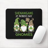 St Patricks Day Glücklicher Shamrock Leopard Gnome Mousepad (Mit Mouse)