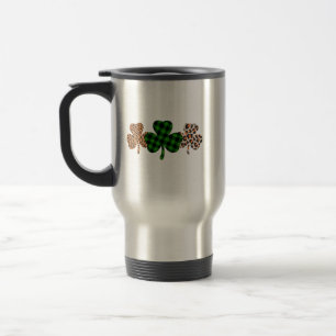 St Patricks Day Glückliches Irisches Grün Kariert  Reisebecher