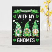 St Patricks Day Glückliches Kleeblatt Leopard Gnom Karte (Gelbe Blume)