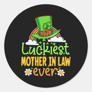 St Patricks Day Glücklichste Schwiegermutter überh Runder Aufkleber