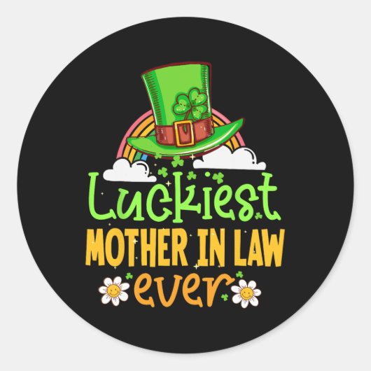 St Patricks Day Glücklichste Schwiegermutter überh Runder Aufkleber (Vorderseite)
