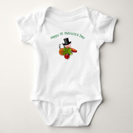 St Patrick's Day Glücksbringer Baby Strampler (Vorderseite)
