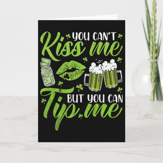 St Patricks Day Glücksklee Kellnerin Bedienung Wa Karte (Vorderseite)