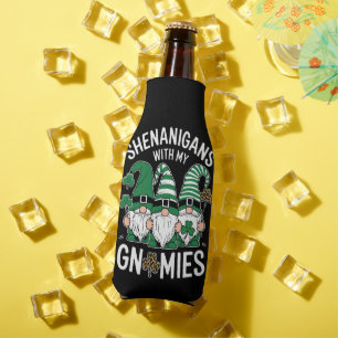 St Patricks Day Glücksklee Leopard Gnome  Flaschenkühler