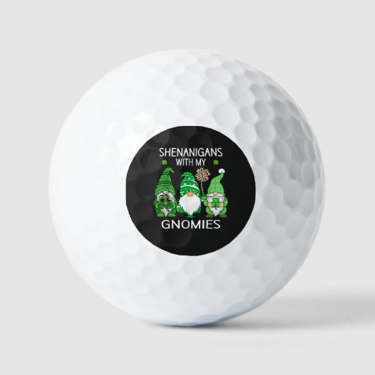 St. Patricks Day Glücksklee Leopard Gnome Golfball (Vorderseite)