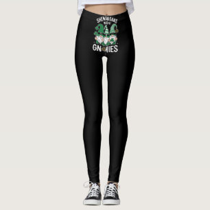St Patricks Day Glücksklee Leopard Gnome  Leggings