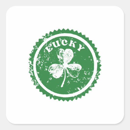 St. Patrick's Day Glücksklee Quadratischer Aufkleber (Vorderseite)